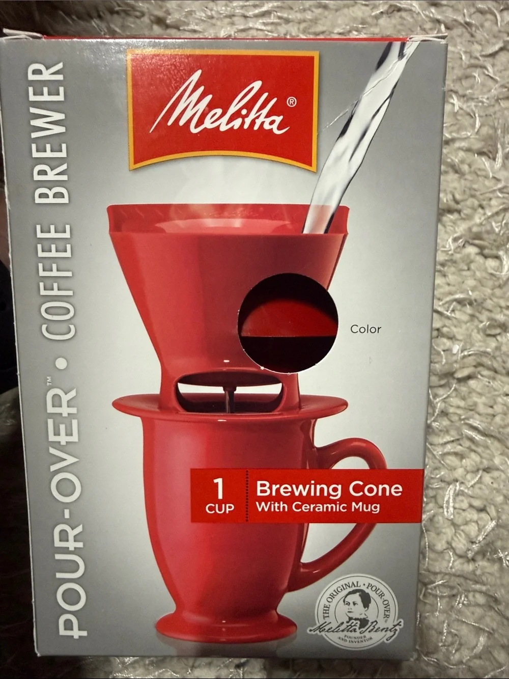 MELITTA RED POUR‎ OVER COFFEE BREWER WITH MUG